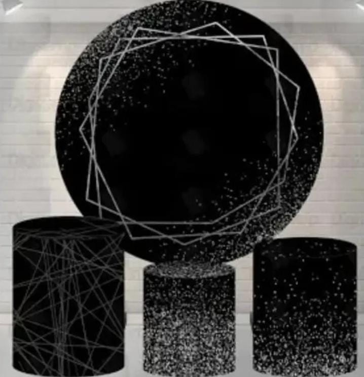 Preto E Prata / Glitter / Unissex - DECORANDO SONHOS