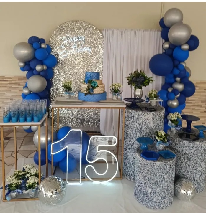 Decoração Azul 15 Anos - DECORANDO SONHOS