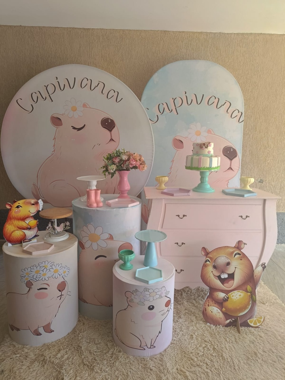 Decoração Capivara 2 Paineis - DECORANDO SONHOS