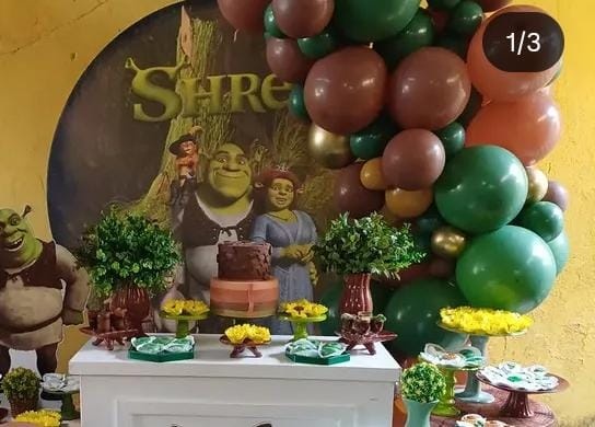 Sherek / Painel Redondo - DECORANDO SONHOS
