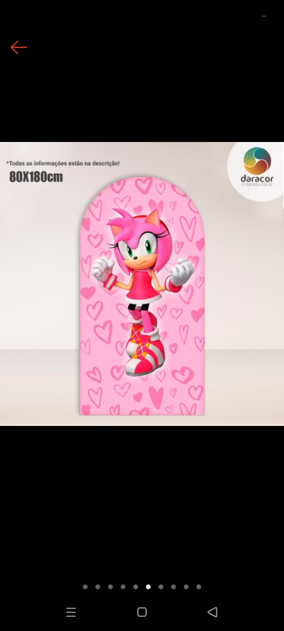 Sonic Rosa Amy Ross - DECORANDO SONHOS