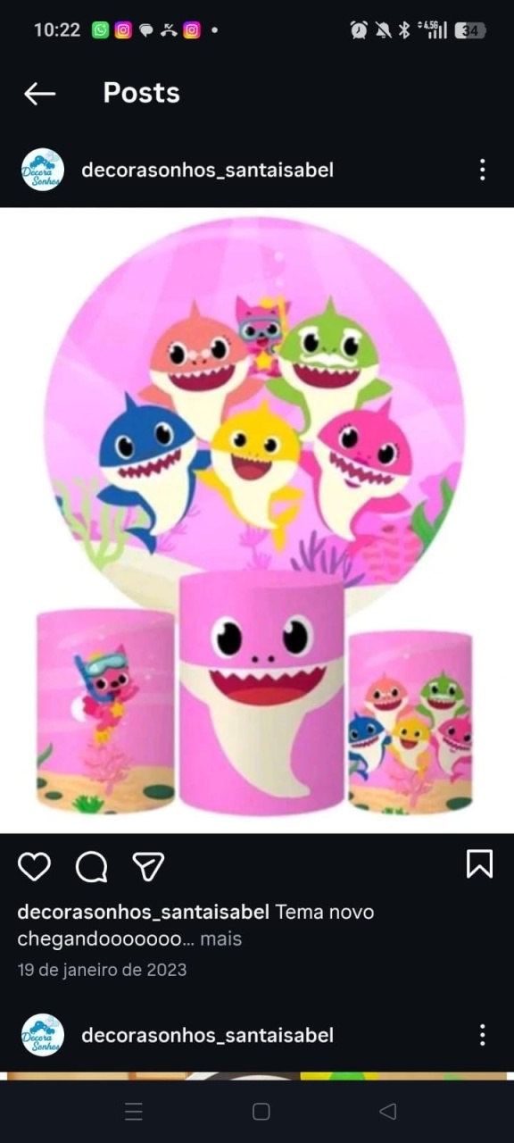 Baby Shark Rosa - DECORANDO SONHOS