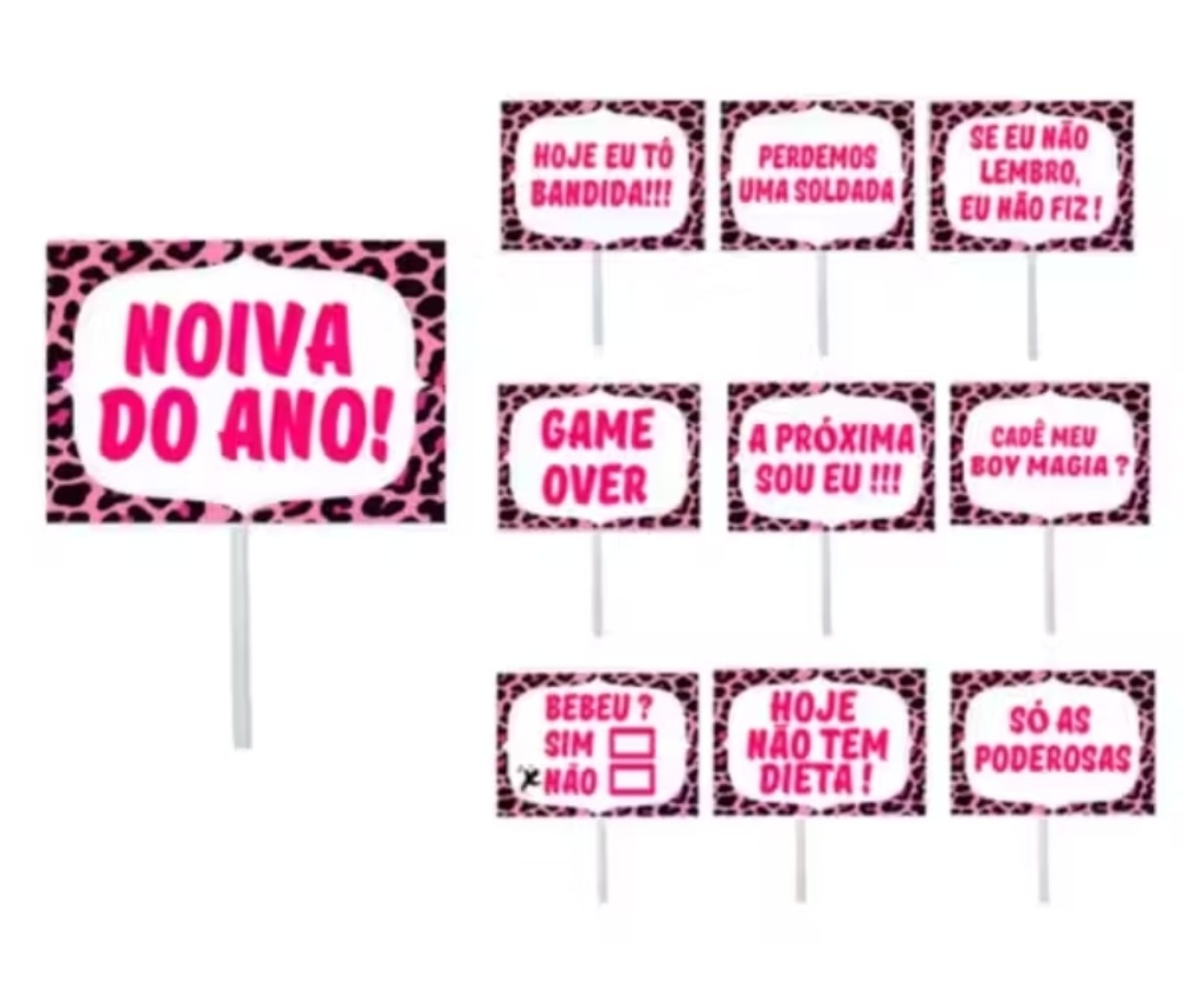 Plaquinhas Chá Lingerie 14 Unidades  - Colibri Festas
