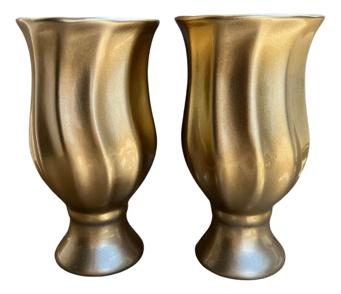 Vaso Dourado Louça  - Colibri Festas