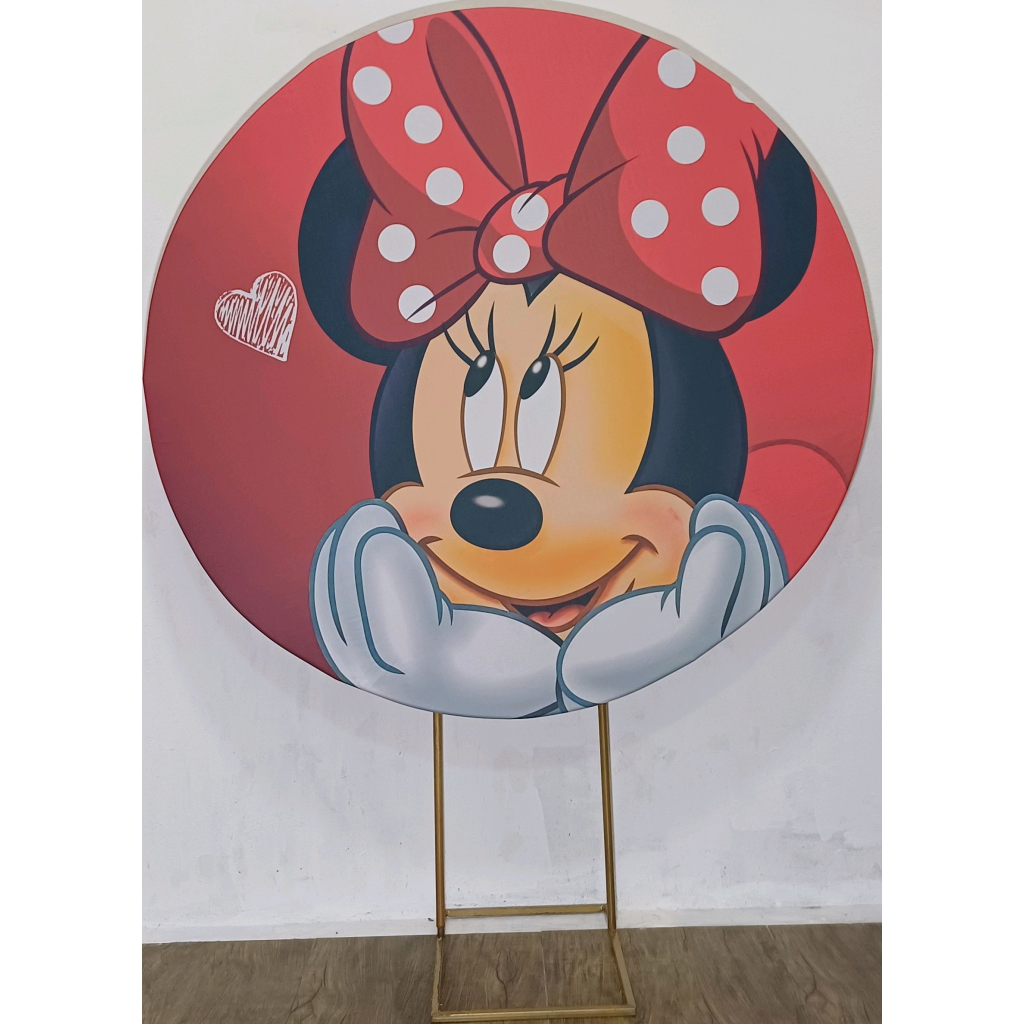 Minnie Vermelha - Painel Redondo - Luci_rodrigues_decorações