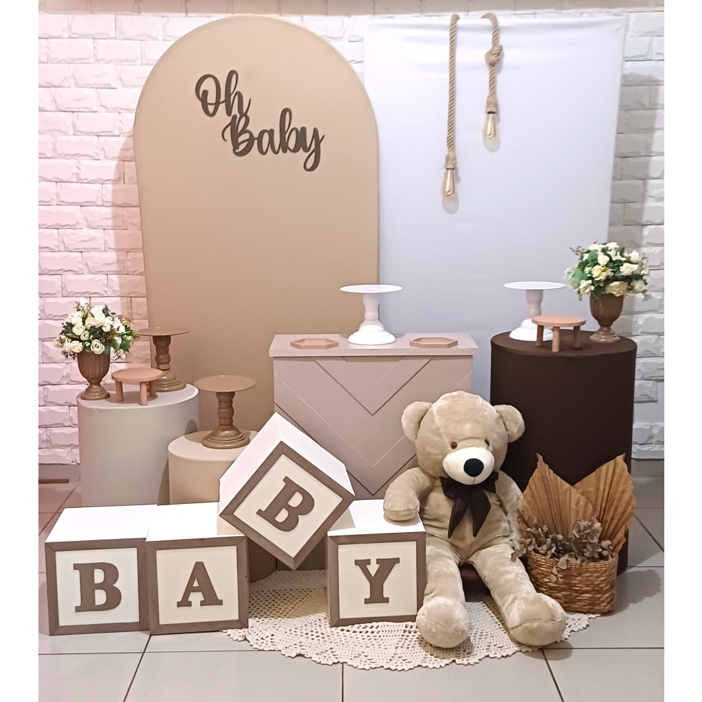 Chá de Bebê Bege - Kit Pegue E Monte - Luci_rodrigues_decorações