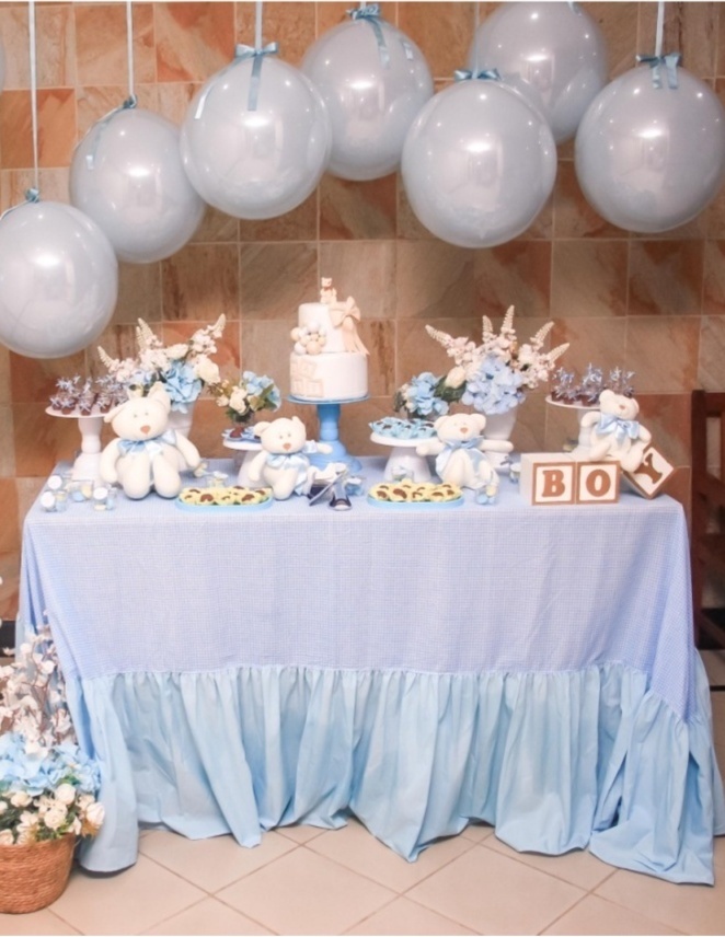 Chá de Bebê Azul Com Toalha - Luci_rodrigues_decorações