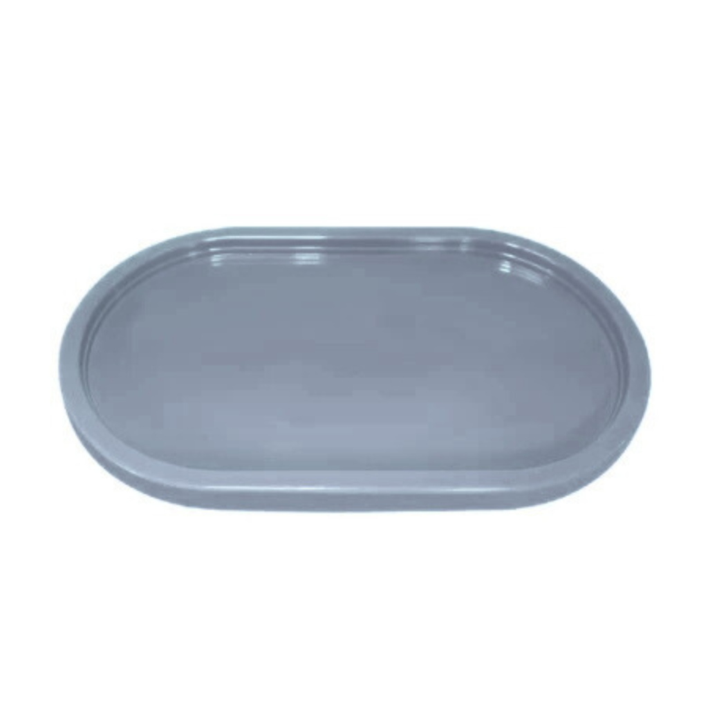 Bandeja Decorativa Oval - Azul Gris - Luci_rodrigues_decorações