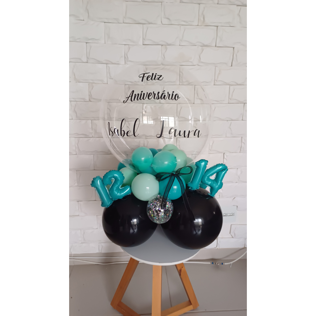 Arranjo de Balão Bubble - Luci_rodrigues_decorações
