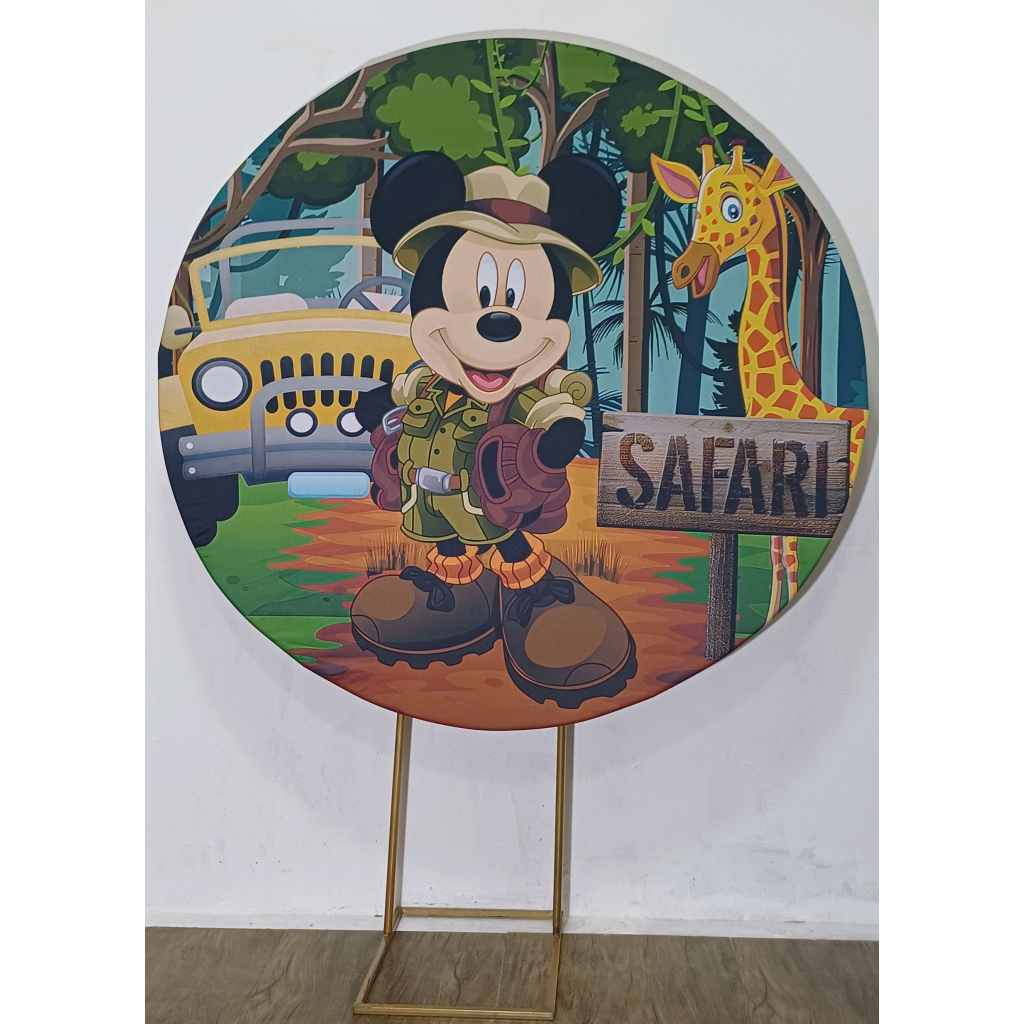 Mickey Safari - Painel Redondo - Luci_rodrigues_decorações