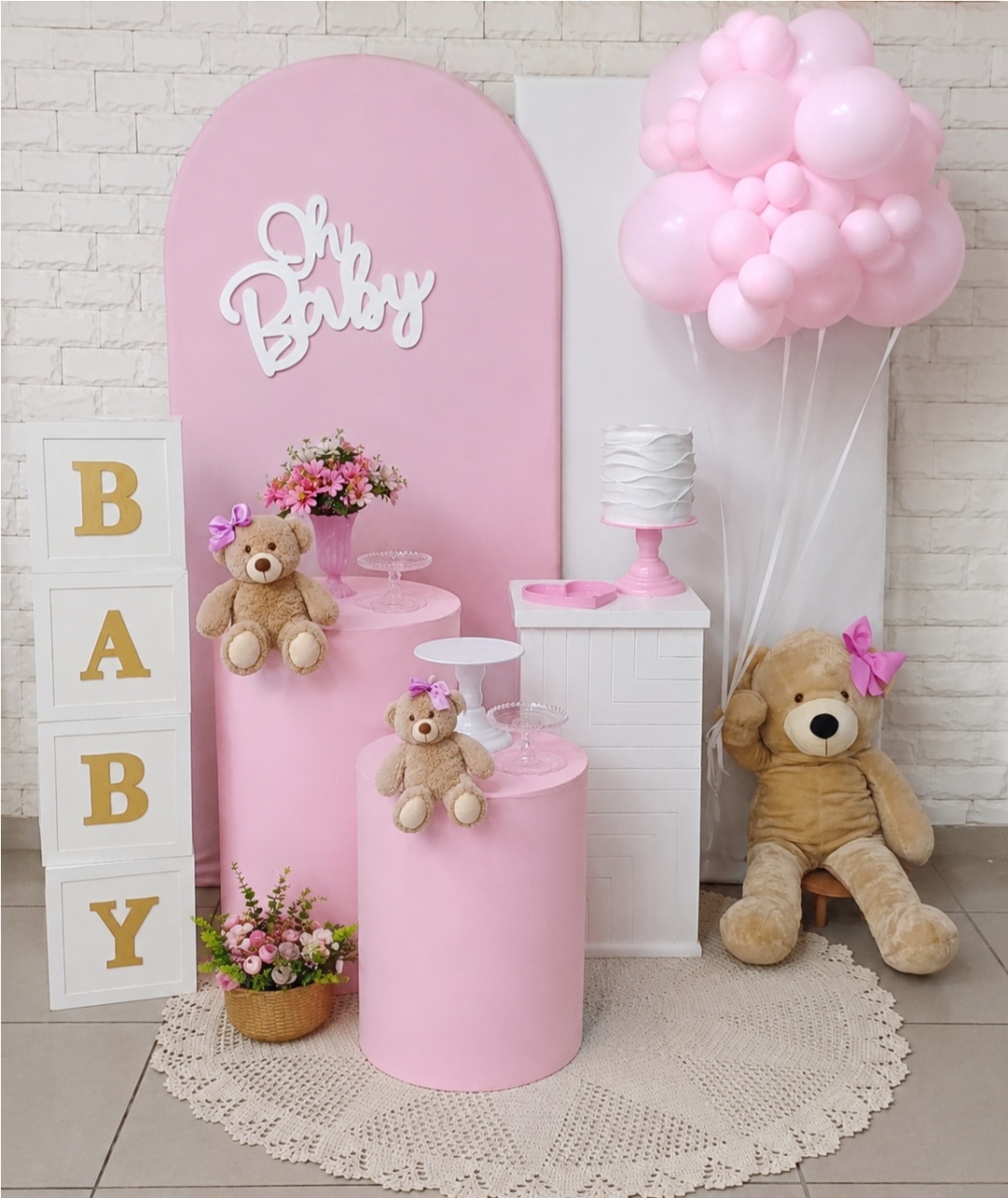 Chá de Bebê Rosa - Kit Pegue E Monte - Luci_rodrigues_decorações