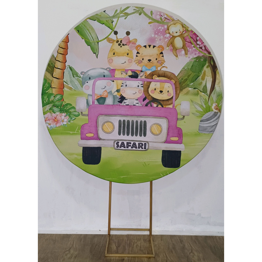Safari Menina - Painel Redondo - Luci_rodrigues_decorações