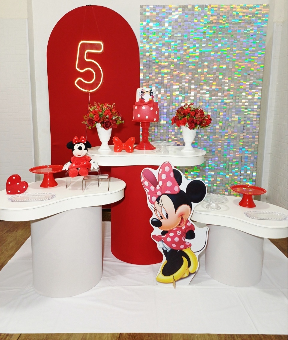 Minnie Brilho Vermelha - Kit Pegue E Monte - Luci_rodrigues_decorações