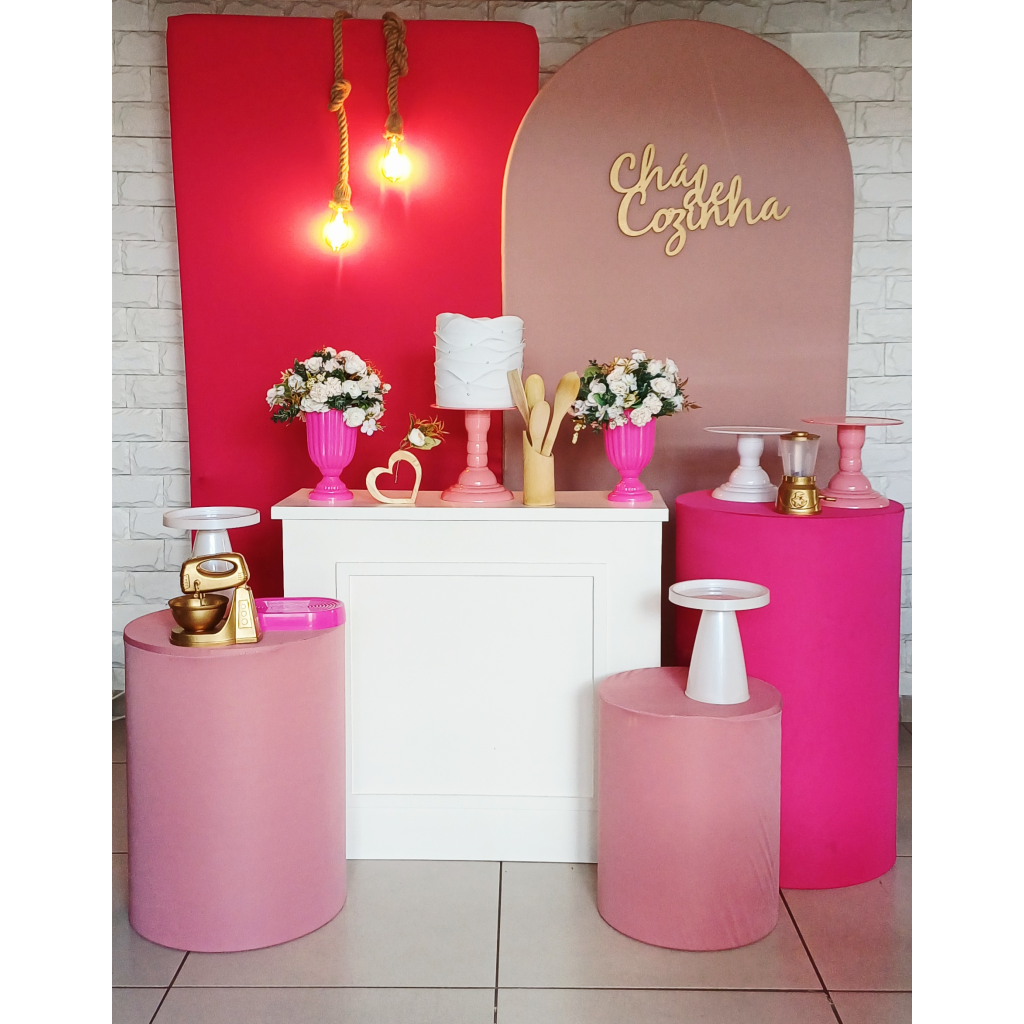 Chá de Cozinha Tons de Rosa - Kit Pegue E Monte - Luci_rodrigues_decorações