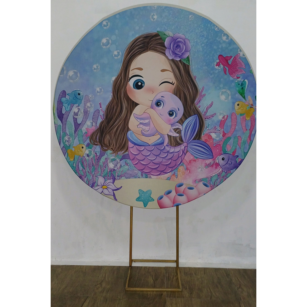 Sereia Cute - Painel Redondo - Luci_rodrigues_decorações