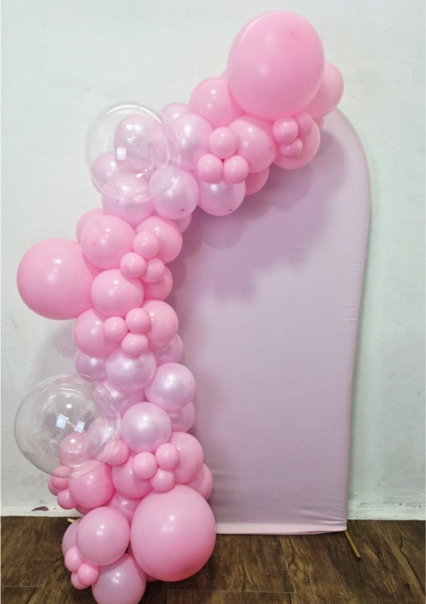 Arco de Balões Desconstruído G - Cores Simples + Bubble - Luci_rodrigues_decorações