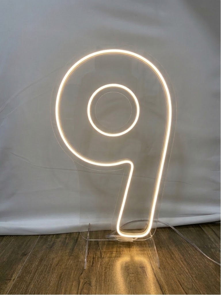 Numero Led 9 - 50 Cm - Branco Quente - Luci_rodrigues_decorações