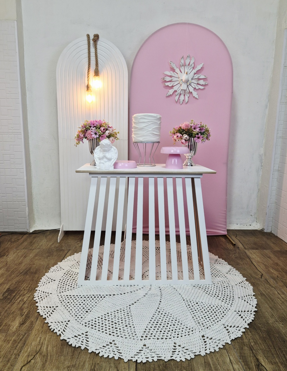 Batizado Rosa - Kit Pegue E Monte - Luci_rodrigues_decorações