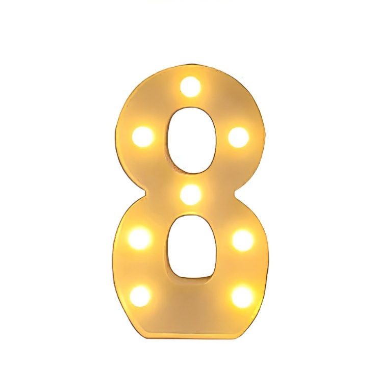 Led de Mesa N° 8 - 21 Cm - Luci_rodrigues_decorações