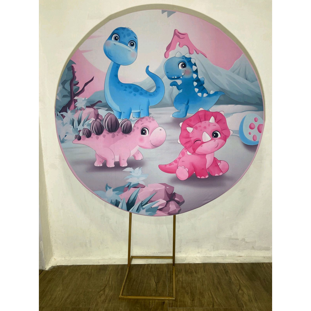Dino Baby Menina - Painel Redondo - Luci_rodrigues_decorações
