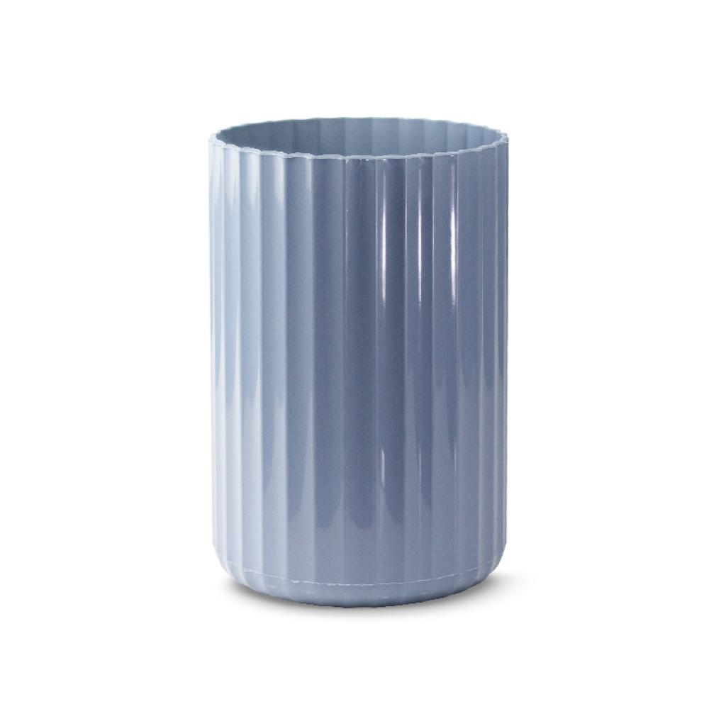 Vaso Canelado - Azul Gris - Luci_rodrigues_decorações
