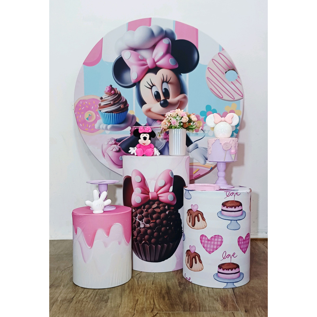 Minnie Confeiteira - Kit Pegue E Monte - Luci_rodrigues_decorações