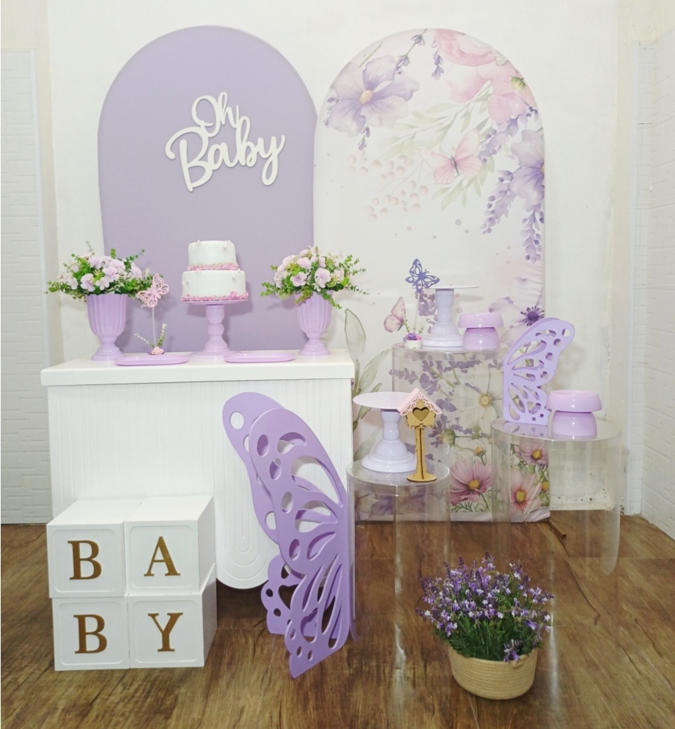Jardim de Borboletas Lilás Baby - Kit Pegue E Monte - Luci_rodrigues_decorações