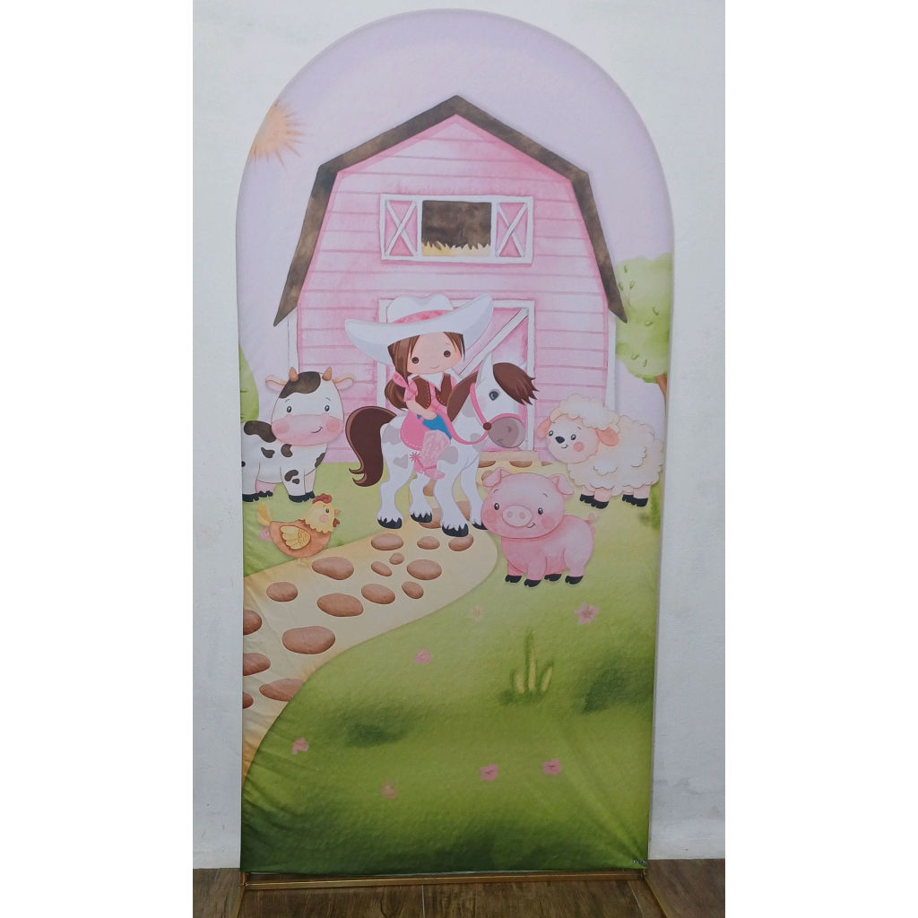 Fazendinha Rosa - Painel Romano - Luci_rodrigues_decorações
