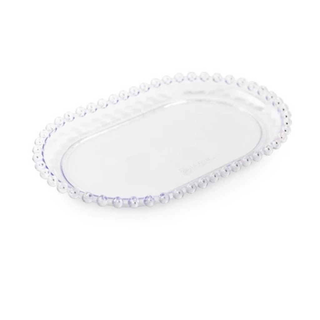 Bandeja Oval Pérola - Transparente - Luci_rodrigues_decorações