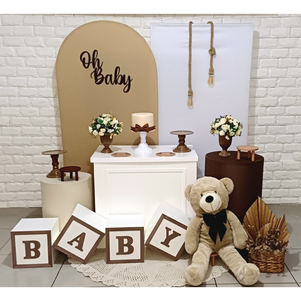 Chá de Bebê Bege - Kit Pegue E Monte - Luci_rodrigues_decorações