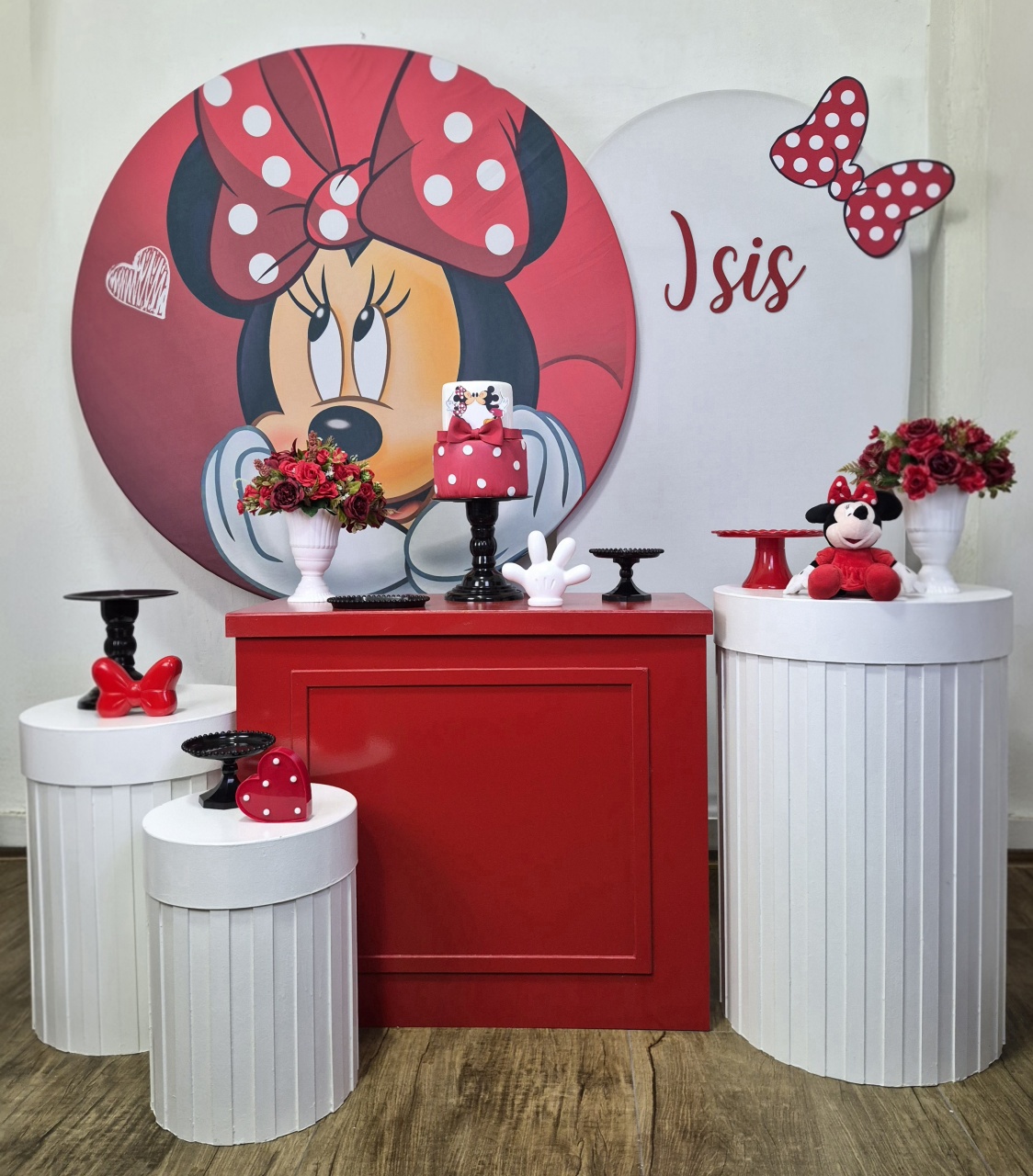 Minnie Cilindros Ripados - Kit Pegue E Monte - Luci_rodrigues_decorações