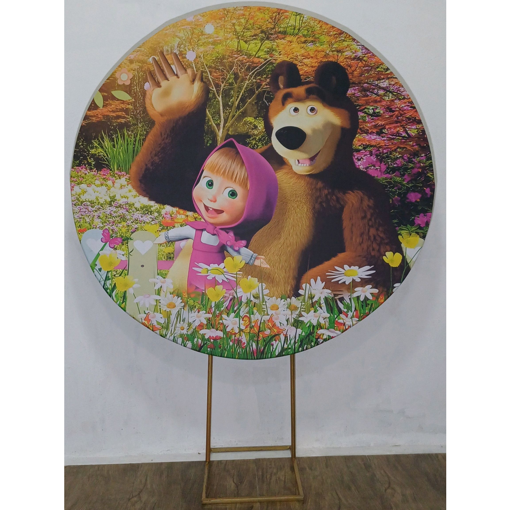 Masha E O Urso - Painel Redondo - Luci_rodrigues_decorações