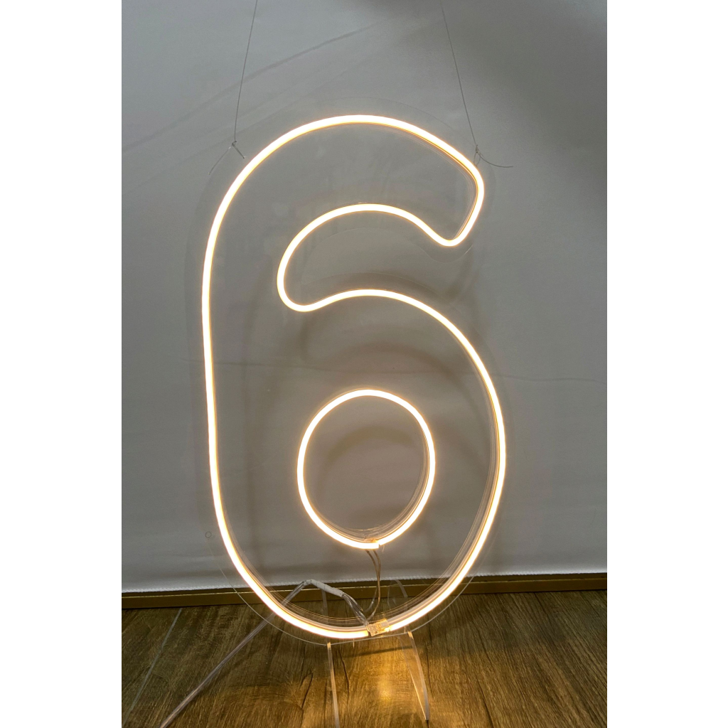 Numero Led 6 - Branco Quente - Luci_rodrigues_decorações