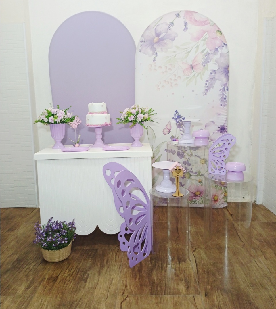 Jardim de Borboletas Lilás - Kit Pegue E Monte - Luci_rodrigues_decorações