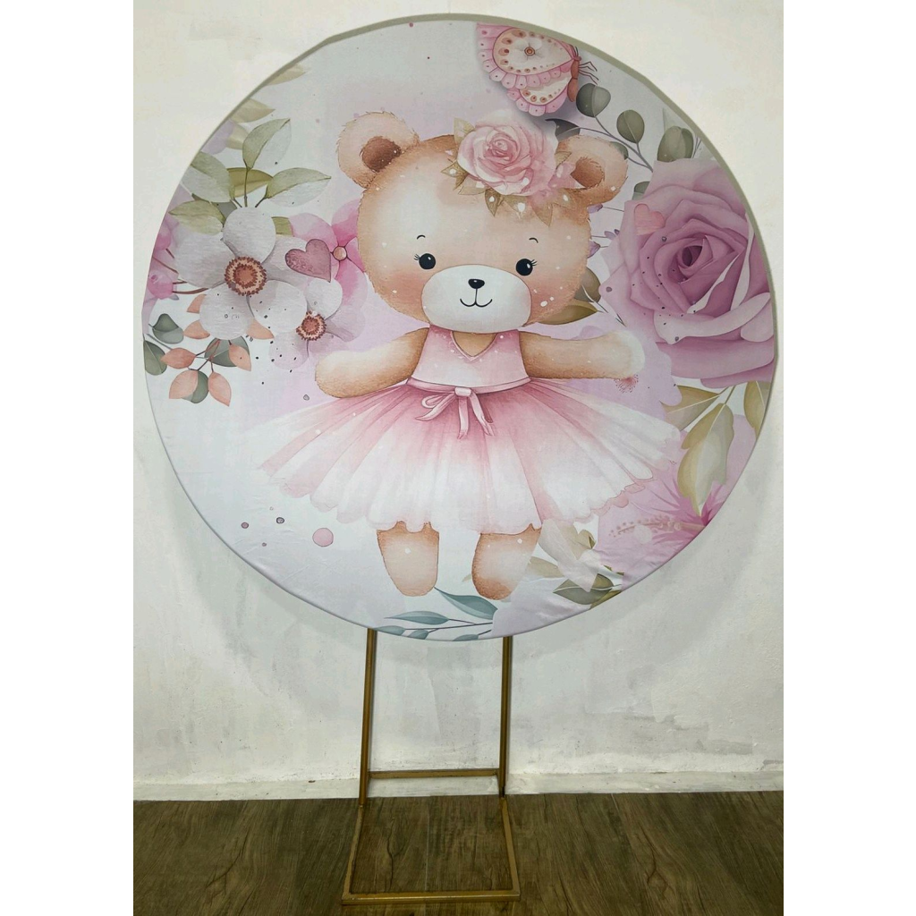 Ursinha Bailarina - Painel Redondo - Luci_rodrigues_decorações