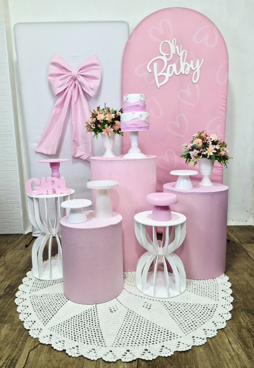 Chá de Bebê Laços E Corações - Kit Pegue E Monte - Luci_rodrigues_decorações
