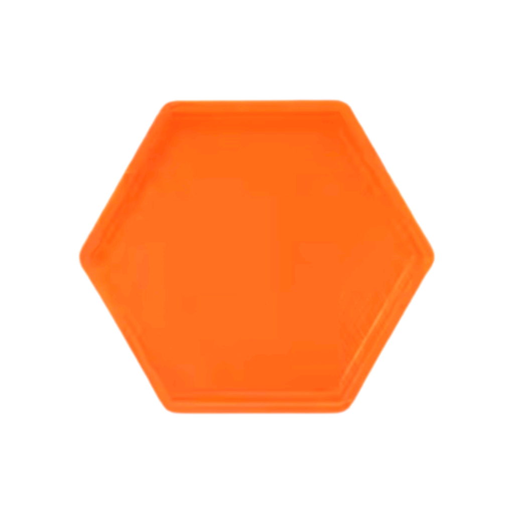 Bandeja Sextavada - Laranja Neon - Luci_rodrigues_decorações