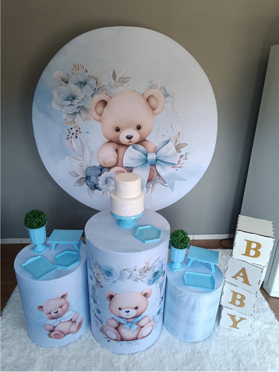 Kit Ouro - Ursinho Azul - Encanto e Festas