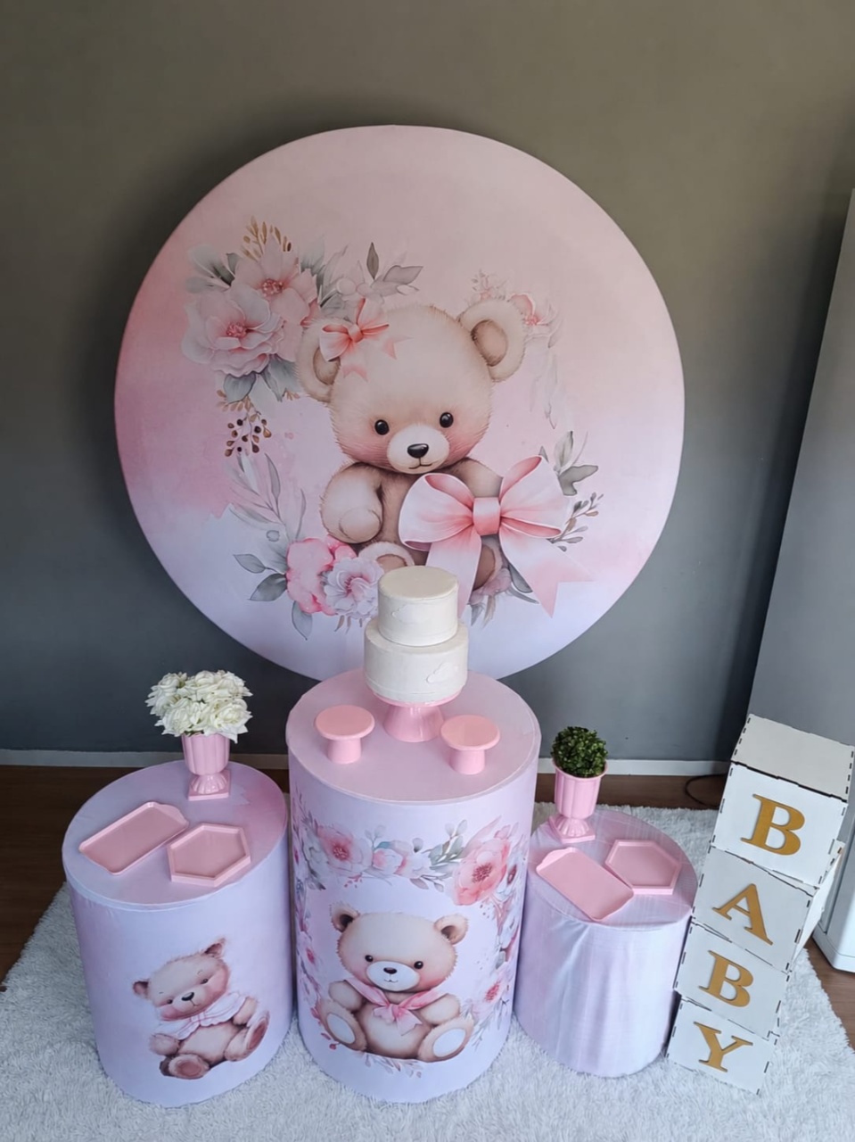 Kit Ouro - Ursinha Rosa - Encanto e Festas