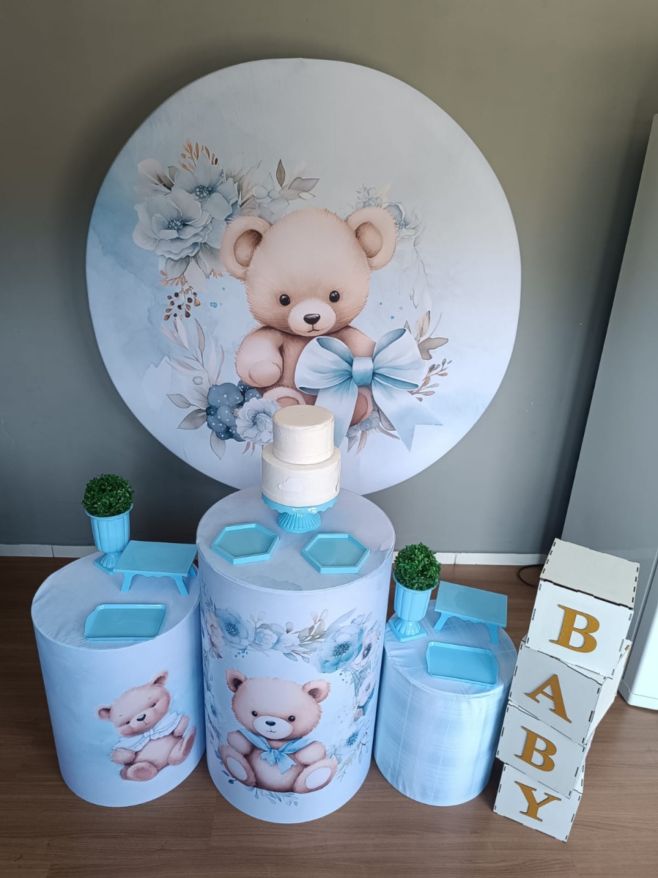 Kit Prata - Ursinho Azul - Encanto e Festas