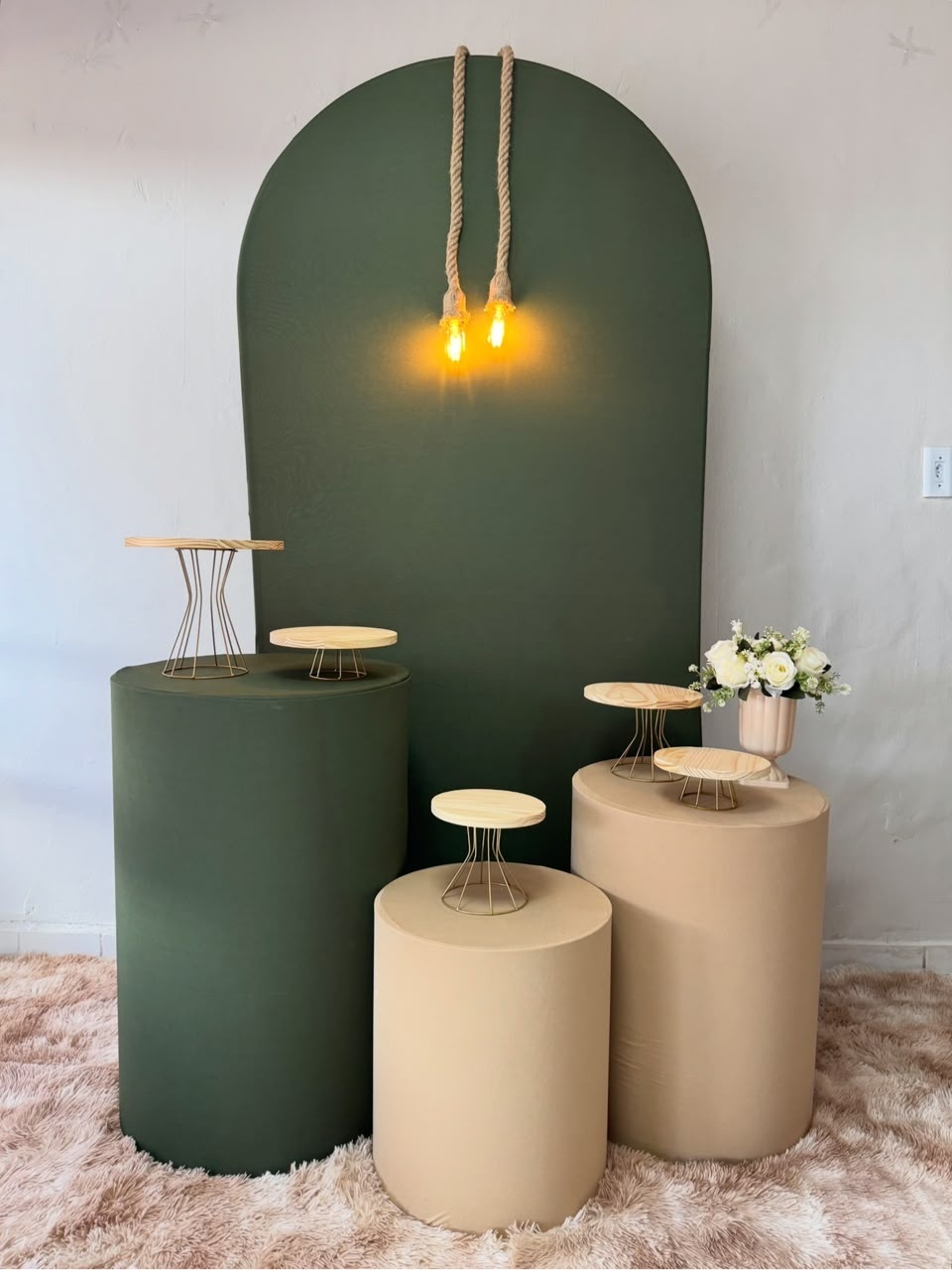 Kit Painel Romano ( Verde Com Bege) - festa facil