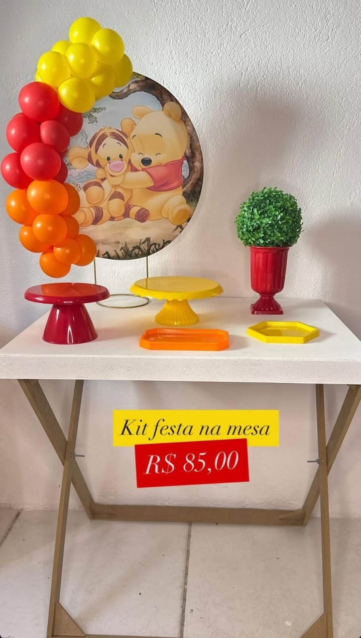 Festa Na Mesa Kit Com Mesa ( Ursinho Pool) - festa facil