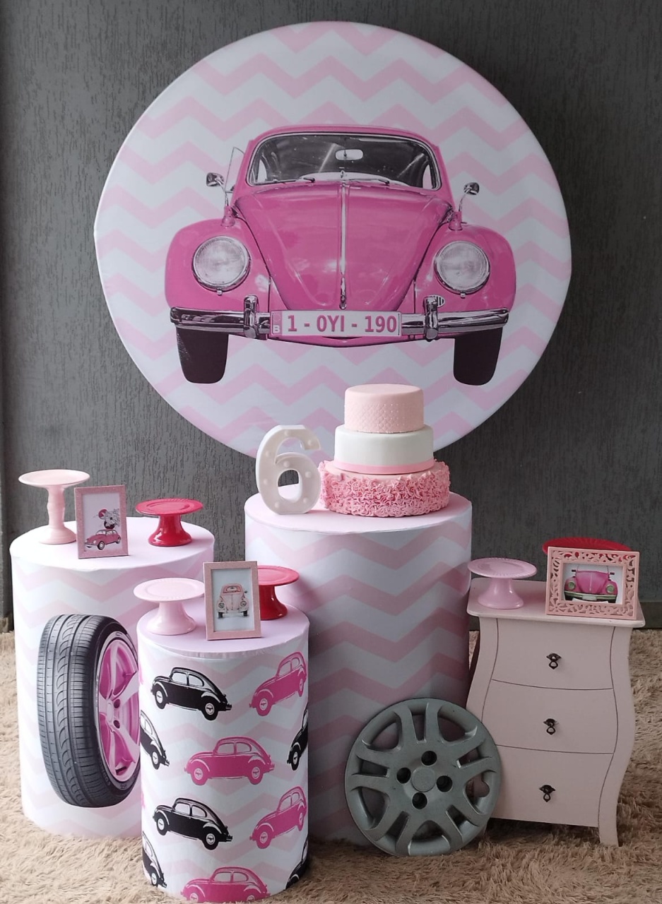 Fusca Rosa - Encantada Festas e Locações 