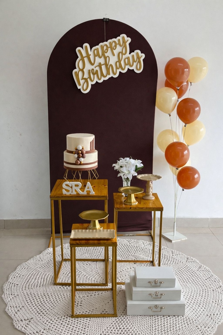Happy Birthday - Marrom - Mirlenedecora