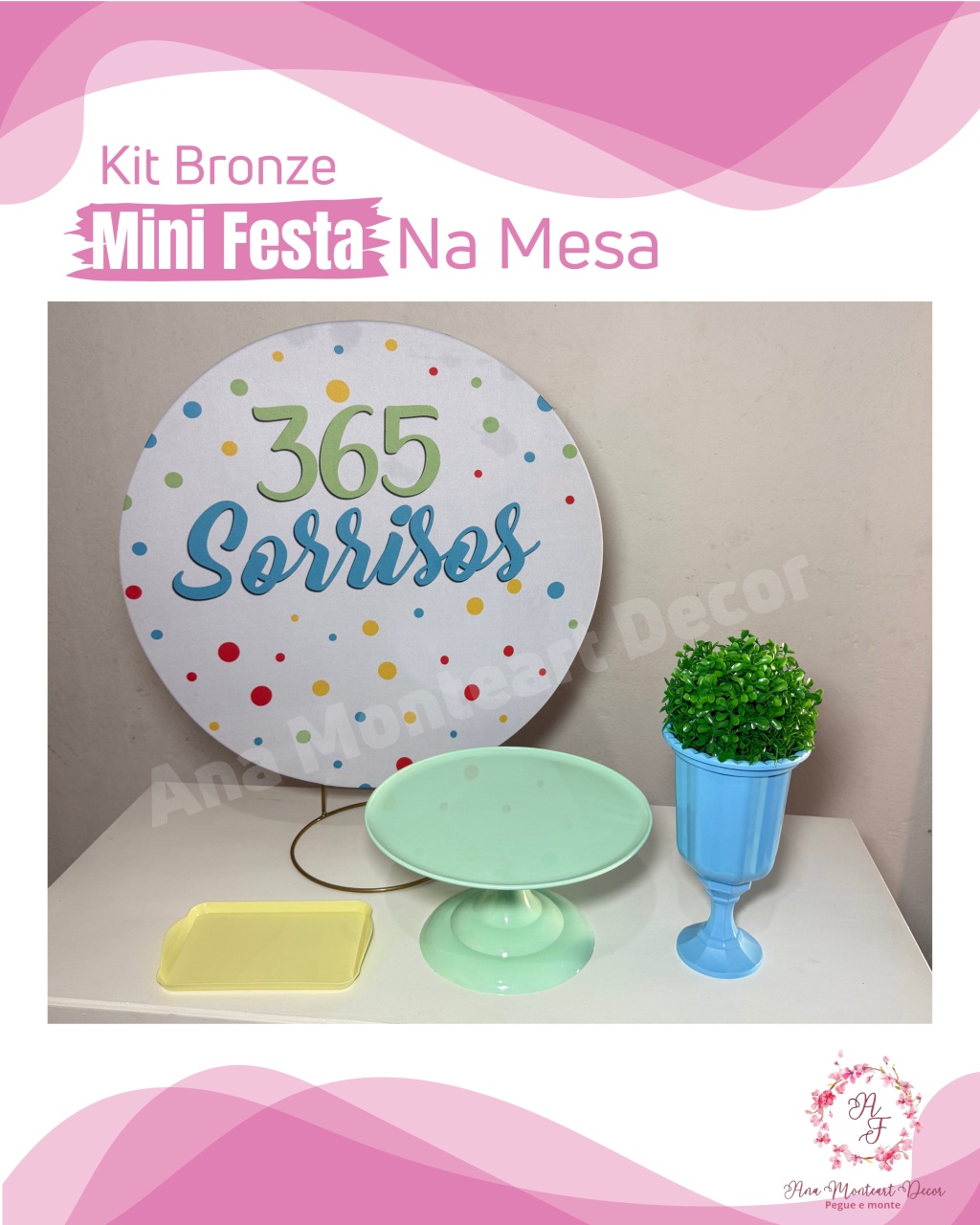 365 Sorrisos - Kit Bronze Mini Festa Na Mesa - Ana Monteart Decor