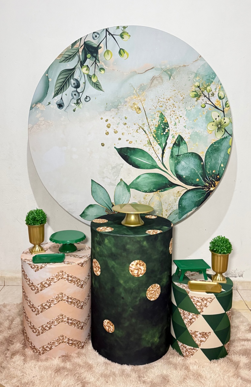 Floral Verde E Dourado - Kit Básico - Ana Monteart Decor