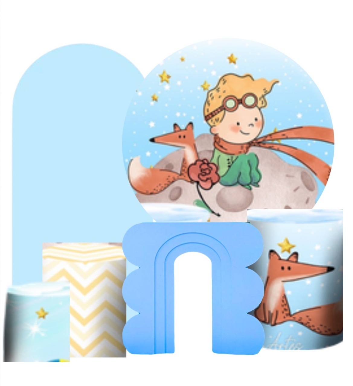 Pequeno Príncipe - Kit Prata Com Cômoda  - Ana Monteart Decor