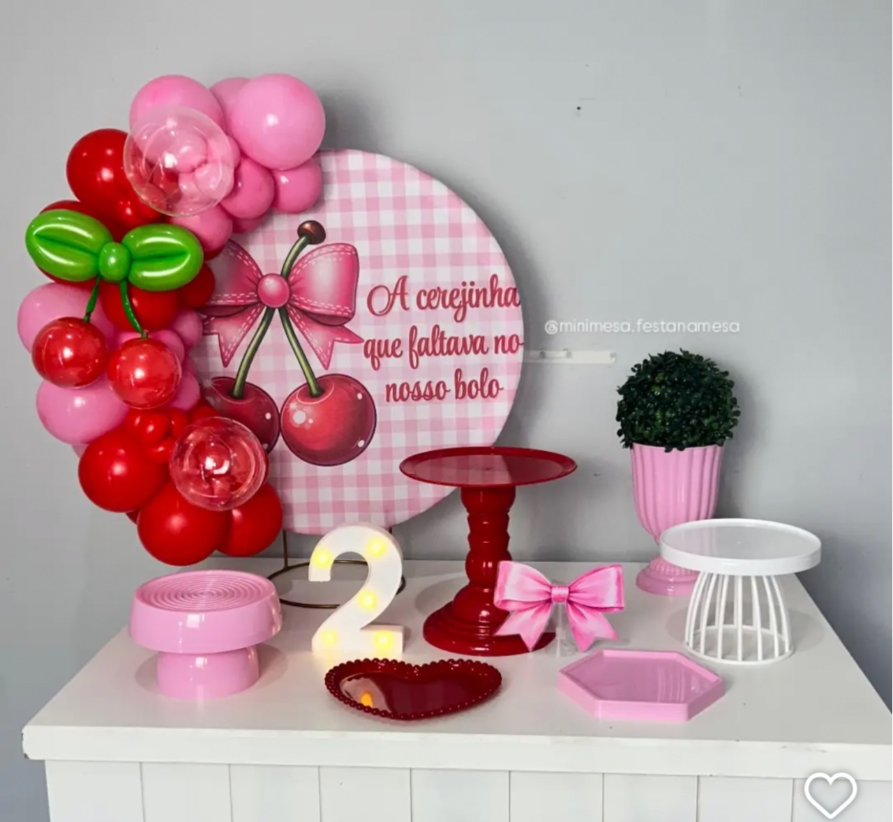 Cerejinha Personalizado - Kit Prata Mini Festa Na Mesa - Ana Monteart Decor