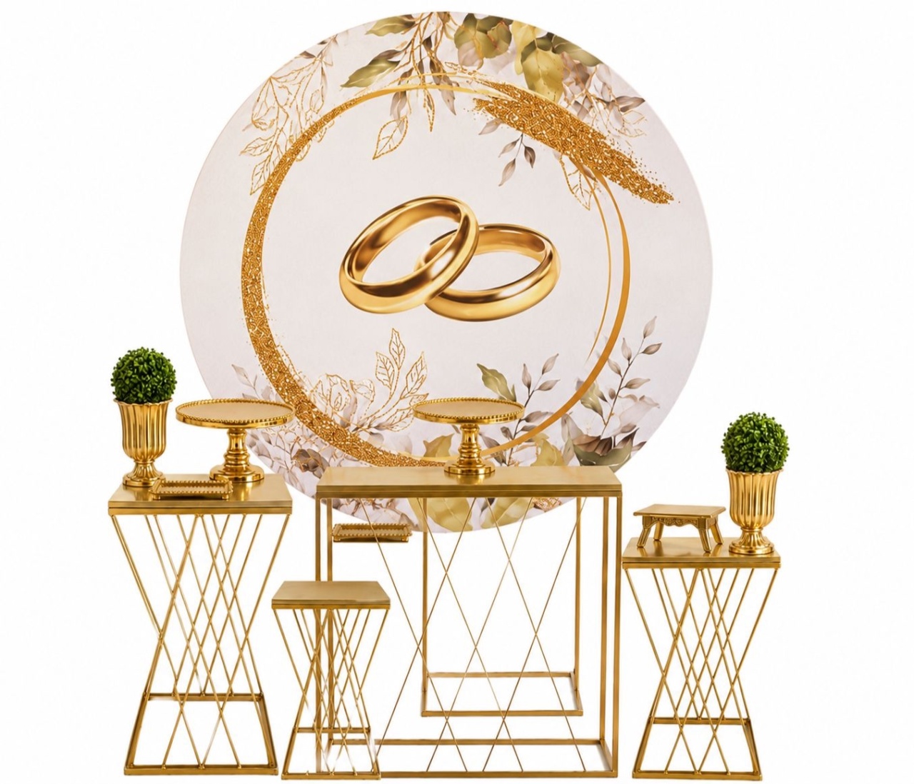 Alianças - Kit Prata Elegance Jogo de 4 Treliças - Ana Monteart Decor