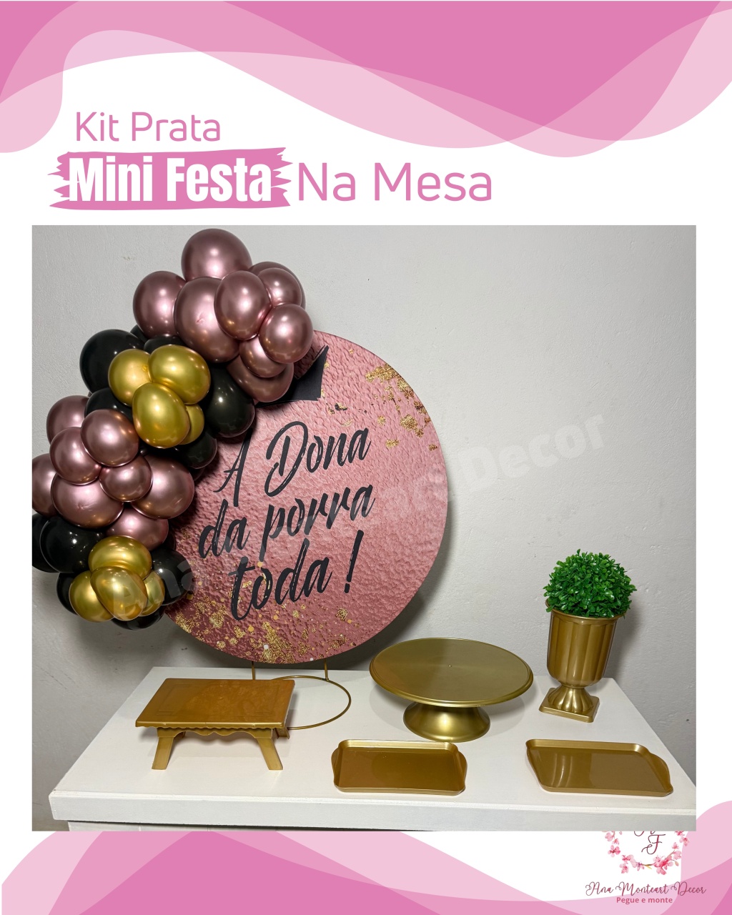 A Dona da Porra Toda- Kit Prata Mini Festa Na Mesa - Ana Monteart Decor